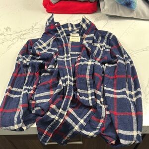 American Eagle Outfitters Navy and Red Plaid Shirt
